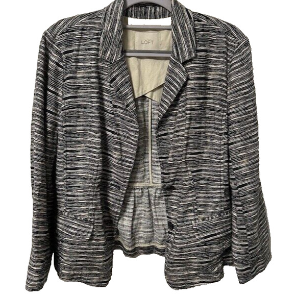 Loft Linen Marbled Blazer Jacket with Buttons Women's Size 10 - Picture 2 of 7